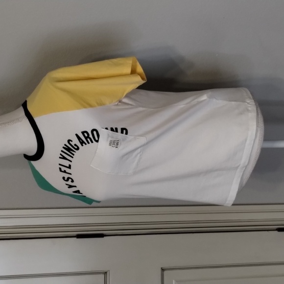 Zara Tee 'Always Flying Around' Tee Size 10 White Jersey Style Short Sleeve … - Picture 3 of 10